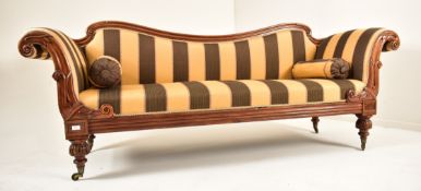 WILLIAM IV 19TH CENTURY DOUBLE SCROLL END CHESTERFIELD SOFA