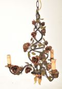 ITALIAN INSPIRED THREE ARM TOLEWARE CHANDELIER LIGHT
