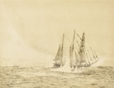 WILLIAM L. WYLLIE (1851-1931) - ETCHING ON PAPER PAINTING