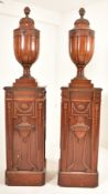 PAIR OF ADAMS REVIVAL MAHOGANY DECORATIVE PEDESTAL COLUMNS