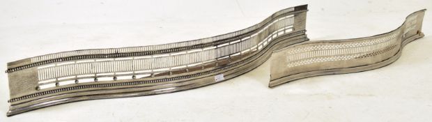 TWO GEORGE III POLISHED STEEL FIRE FENDERS - KERBS