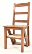 LATE VICTORIAN MAHOGANY METAMORPHIC FOLDING LIBRARY CHAIR