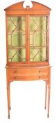 EDWARDIAN MAHOGANY DISPLAY BOOKCASE CABINET ON STAND
