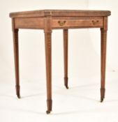 EDWARDIAN OAK & GILT PAINTED ENVELOPE CARD TABLE
