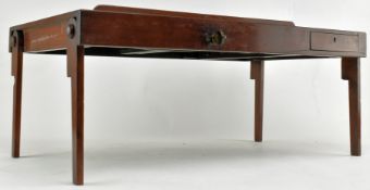 VICTORIAN 19TH CENTURY MAHOGANY CAMPAIGN FOLDING BED TABLE