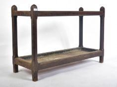 LATE VICTORIAN OAK ARTS & CRAFTS UMBRELLA STICK STAND