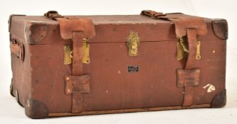 HARRODS, LONDON - PUKKA LUGGAGE LEATHER & CANVAS SUITCASE