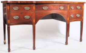 GEORGE III MAHOGANY INLAID SERPENTINE FRONT SIDEBOARD