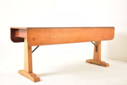 EARLY 20TH CENTURY TEAK WOOD DROP LEAF BOAT TABLE
