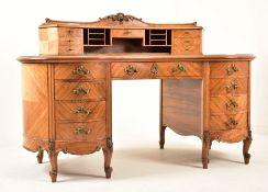 EARLY 20TH CENTURY WALNUT CROSS BANDED KIDNEY DESK