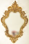 CONTINENTAL BAROQUE STYLE 19TH CENTURY GILT METAL MIRROR