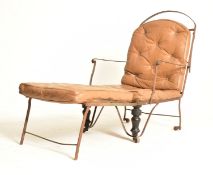 19TH CENTURY METAL FOLDING CAMPAIGN CHAIR / ARMCHAIR