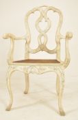 SWEDISH EARLY 20TH CENTURY HAND PAINTED EASY ARM CHAIR