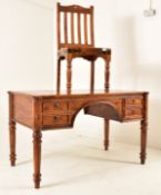 FRENCH INSPIRED WALNUT WRITING DESK WITH CHAIR