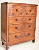 REGENCY 19TH CENTURY FLAME MAHOGANY CHEST OF DRAWERS