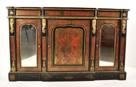 FRENCH 19TH CENTURY BRASS BOULLE WORK & EBONISED CREDENZA