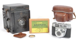 EARLY 20TH CENTURY BOX CAMERA AND KODAK RETINETTE