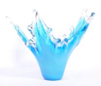 RETRO MID 20TH CENTURY BLUE STUDIO ART GLASS BOWL