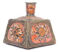 EARLY 20TH CENTURY MIDDLE EASTERN ENAMELLED BRASS VASE