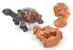 COLLECTION OF 19TH CENTURY JAPANESE NETSUKE WOODEN FIGURES