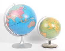 TWO VINTAGE 20TH CENTURY DESKTOP GLOBES