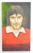 CONTEMPORARY OIL ON CANVAS PAINTING OF GEORGE BEST