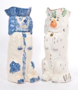 TWO 19TH CENTURY STAFFORDSHIRE BEGGING DOG TOBY JUGS