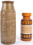 TWO WEST GERMAN POTTERY VASES BY SCHEURICH & BAY KERAMIK