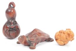 COLLECTION OF 19TH CENTURY JAPANESE NETSUKE CARVED FIGURES