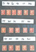 COLLECTION OF GREAT BRITISH PENNY REDS UNFRANKED STAMPS
