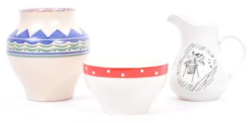 1930S POOLE POTTERY VASE AND RIDGEWAY MILK JUG