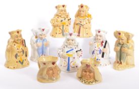 SET OF 20TH CENTURY CERAMIC 'PACK OF CARDS' HJ WOOD TOBY JUGS
