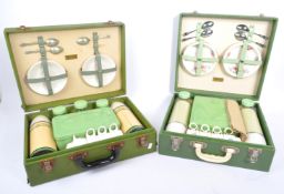 TWO MID 20TH CENTURY BREXTON CHENEY HARDSHELL PICNIC HAMPER