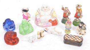 COLLECTION OF BONE CHINA PORCELAIN GLASS & CERAMIC FIGURES