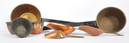 COLLECTION OF 19TH CENTURY COPPER & BRASS PANS