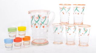 VINTAGE 20TH CENTURY LEMONADE DRINKING GLASSES