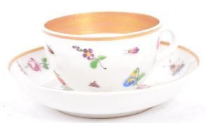 19TH CENTURY HAND PAINTED KORZEC PORCELAIN CUP & SAUCER