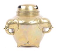 EARLY 20TH CENTURY BRASS ELEPHANT HEAD CENSOR