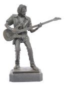 VINTAGE 20TH CENTURY BRONZE SIGNED STATUE OF BASS PLAYER