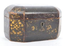 19TH CENTURY CANTONESE GILT LACQUERED TEA CADDY