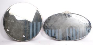 TWO VINTAGE MID 20TH CENTURY HANGING WALL MIRRORS