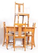 19TH CENTURY VICTORIAN OAK DINING TABLE AND CHAIRS