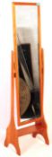 VINTAGE 20TH CENTURY PINE WOOD CHEVAL FULL LENGTH MIRROR