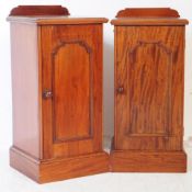 TWO EDWARDIAN MAHOGANY BEDSIDE CUPBOARDS
