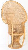 VINTAGE 20TH CENTURY 1970S WICKER PEACOCK ARMCHAIR