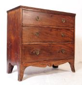 GEORGIAN MAHOGANY PEDESTAL THREE DRAW CHEST OF DRAWERS