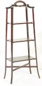 EARLY 20TH CENTURY MAHOGANY ETAGERE CAKE STAND