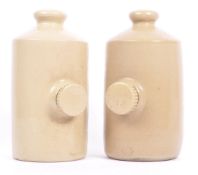 PAIR OF EARLY 19TH CENTURY STONEWARE HOT WATER BOTTLES