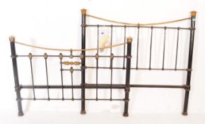 VICTORIAN BRASS AND CAST IRON DOUBLE BED