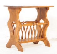 20TH CENTURY ERCOL ELM SIDE TABLE MAGAZINE RACK